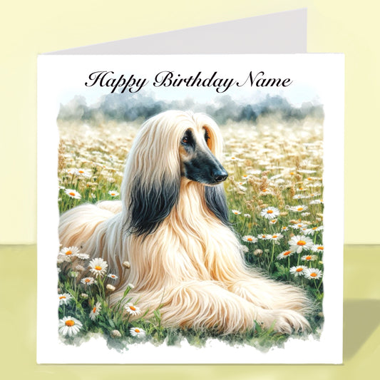 Afghan Hound Birthday Card - Personalised