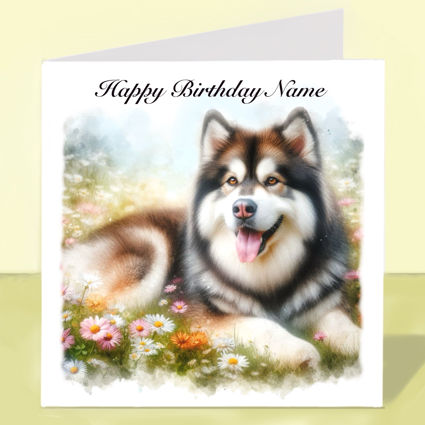 Alaskan Malamute Birthday Card - Personalised