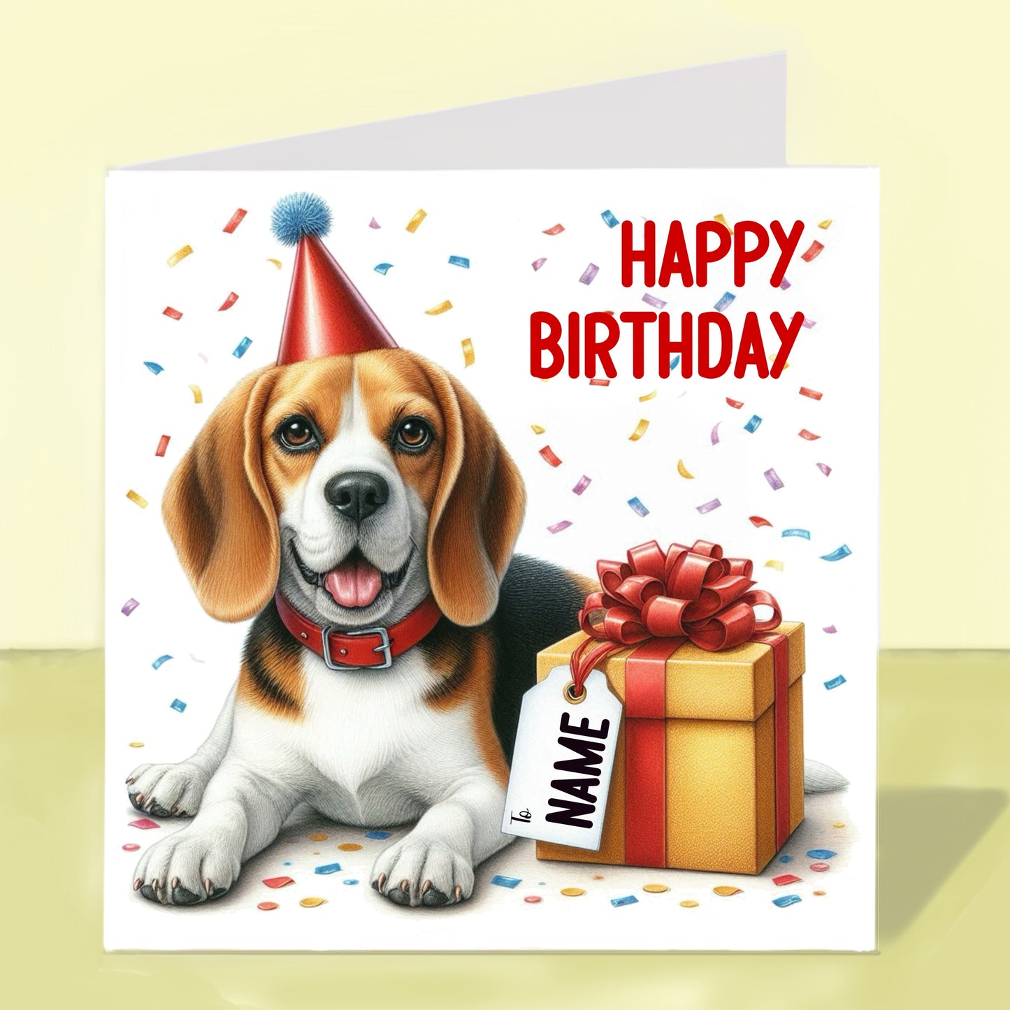 Beagle Birthday Card - Personalised