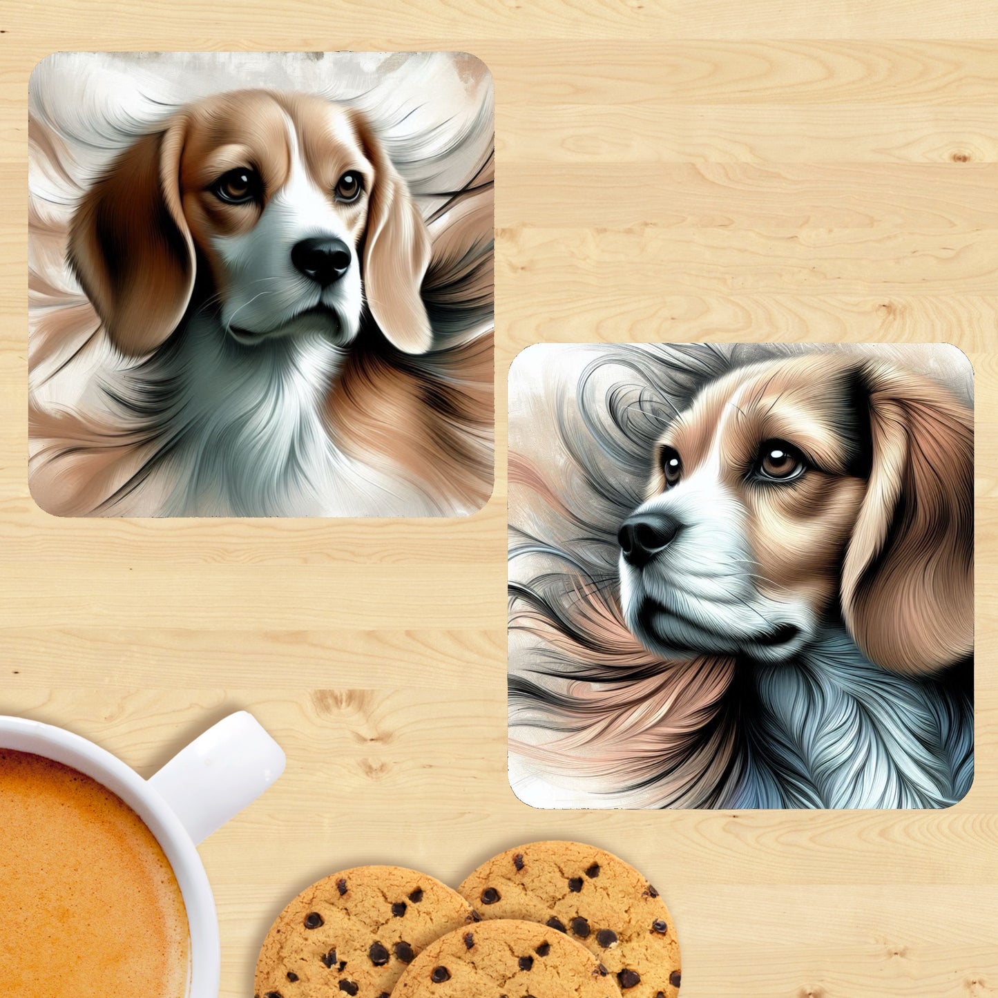 Beagle - Soft Realism Coasters (Set of 2)