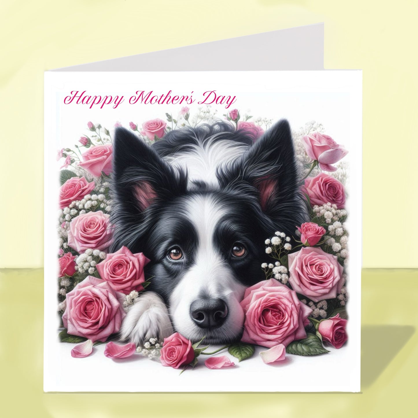 Border Collie Mother's Day Card