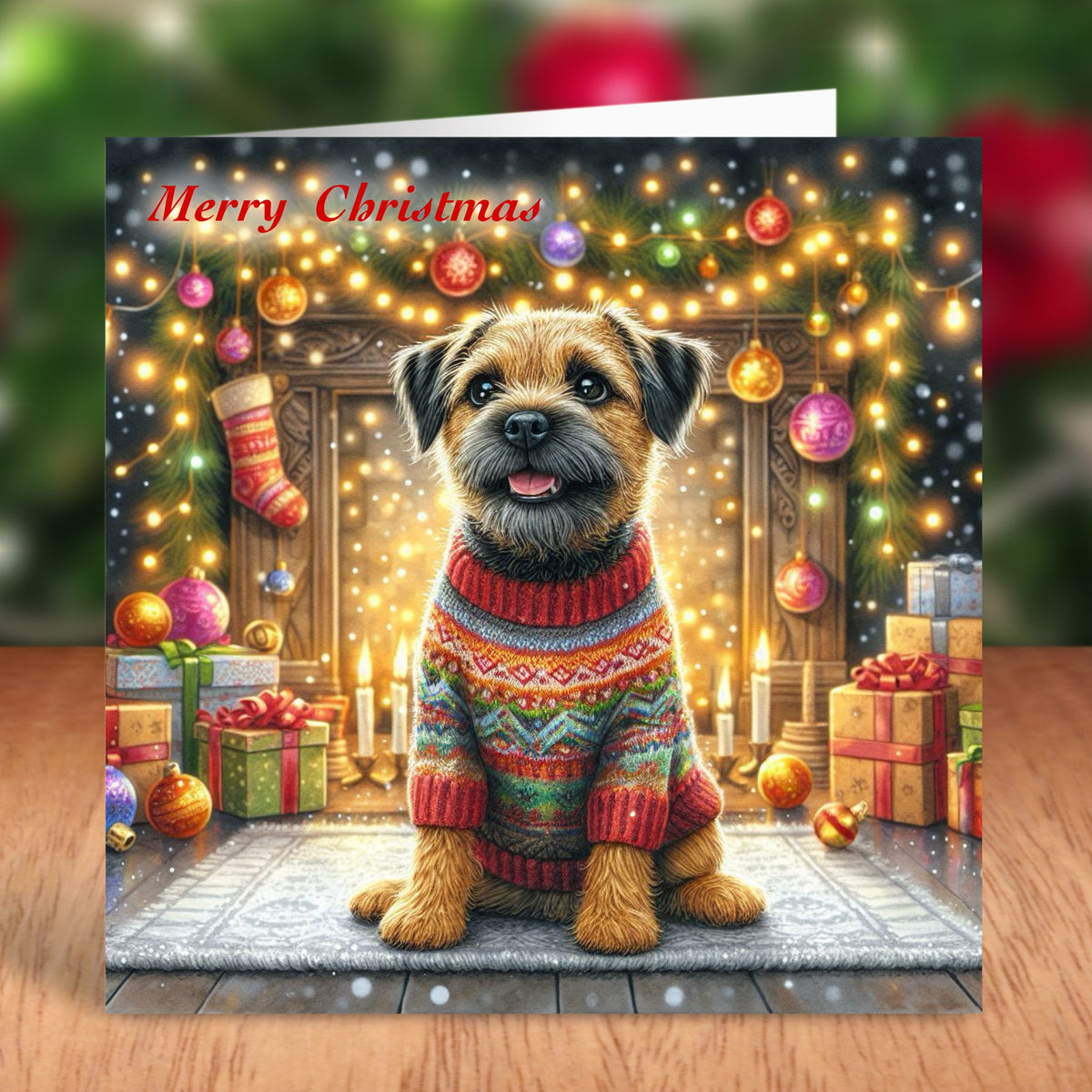 Border Terrier - Christmas Card