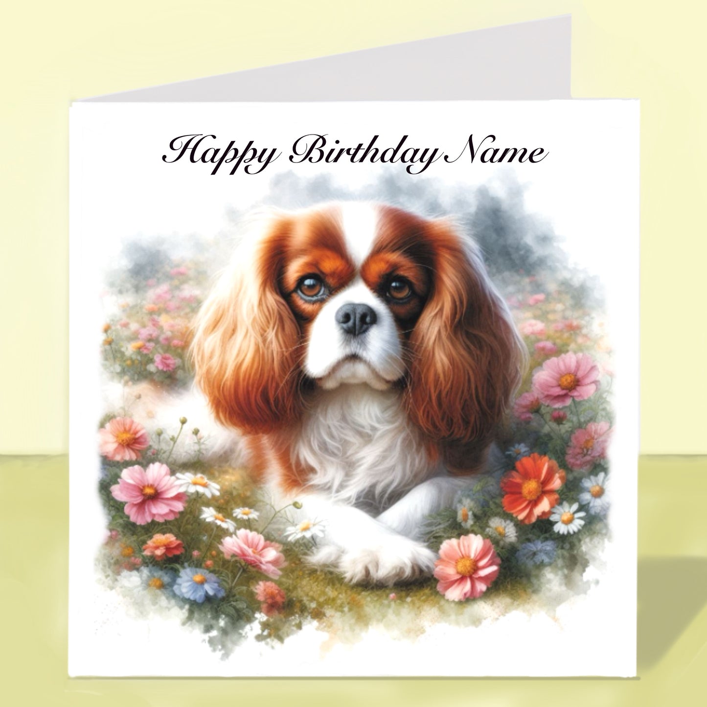 Cavalier King Charles Spaniel Birthday Card - Personalised