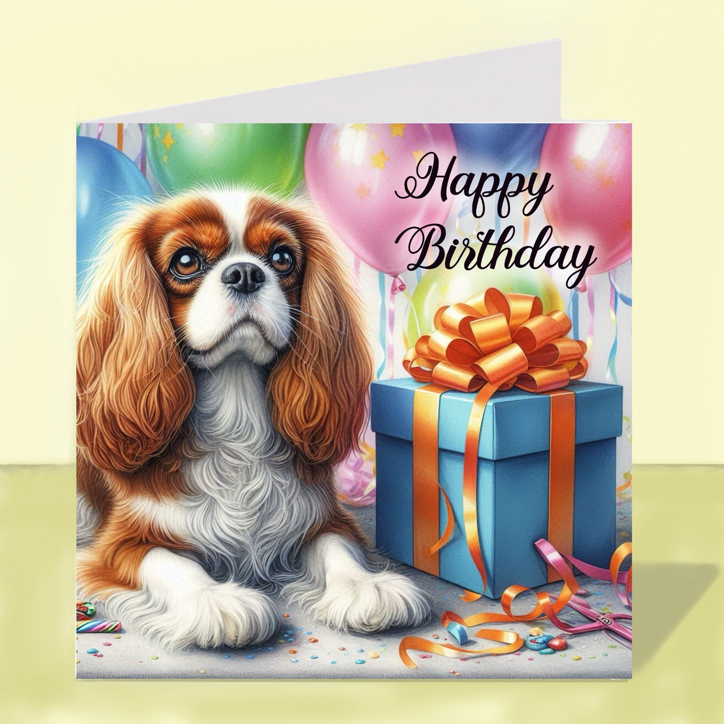 Cavalier King Charles Spaniel Birthday Card