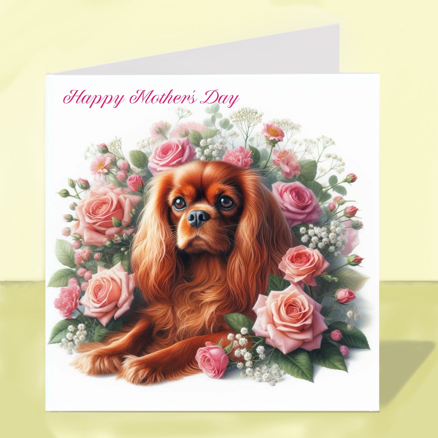 Cavalier King Charles Spaniel Mother's Day Card