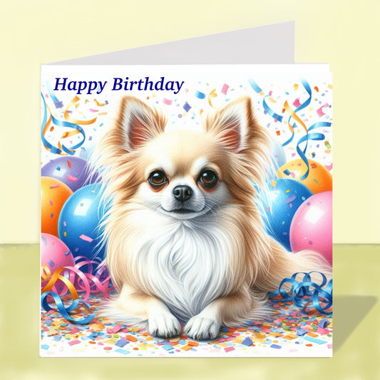 Longhaired Chihuahua - Birthday Card