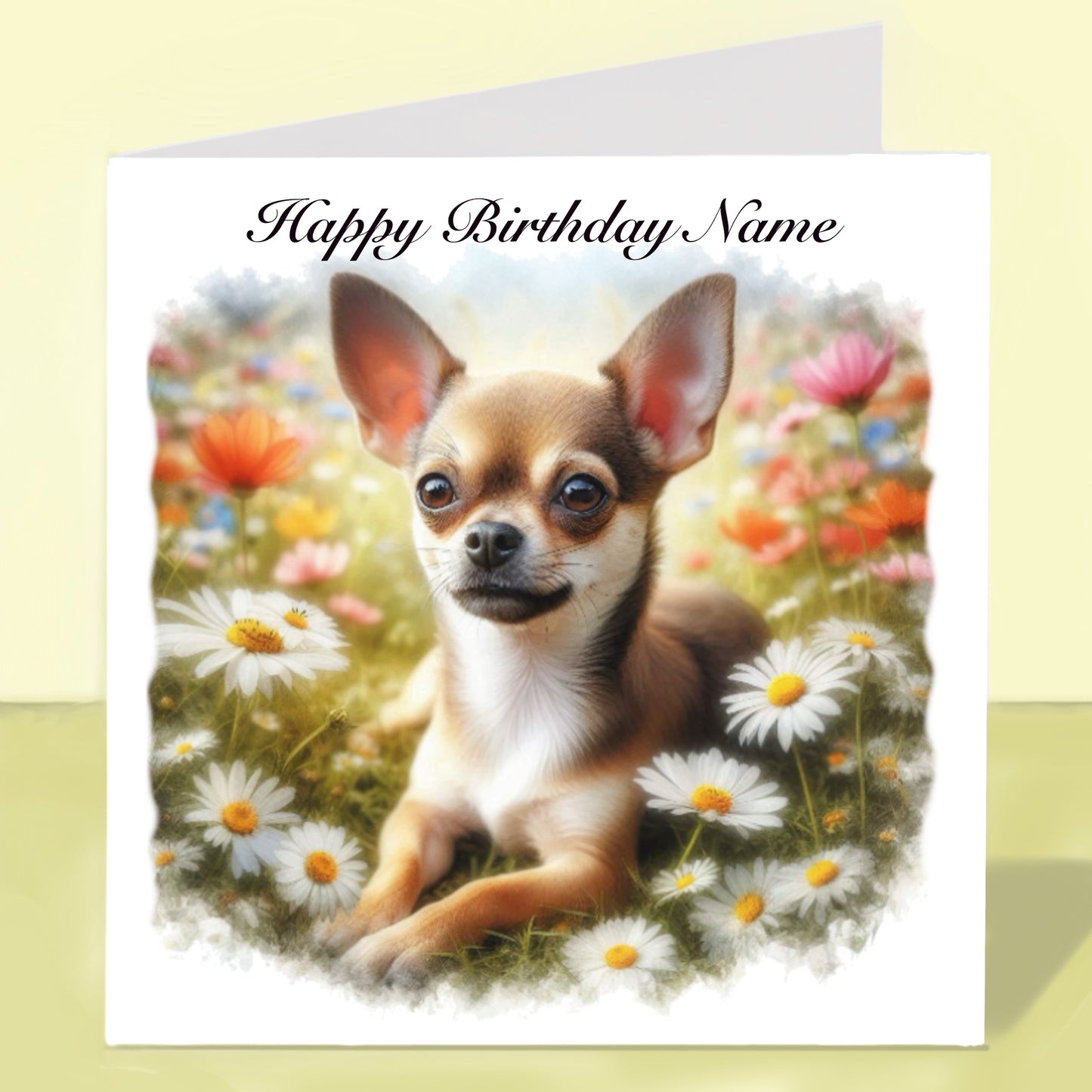 Shorthaired Chihuahua Birthday Card - Personalised