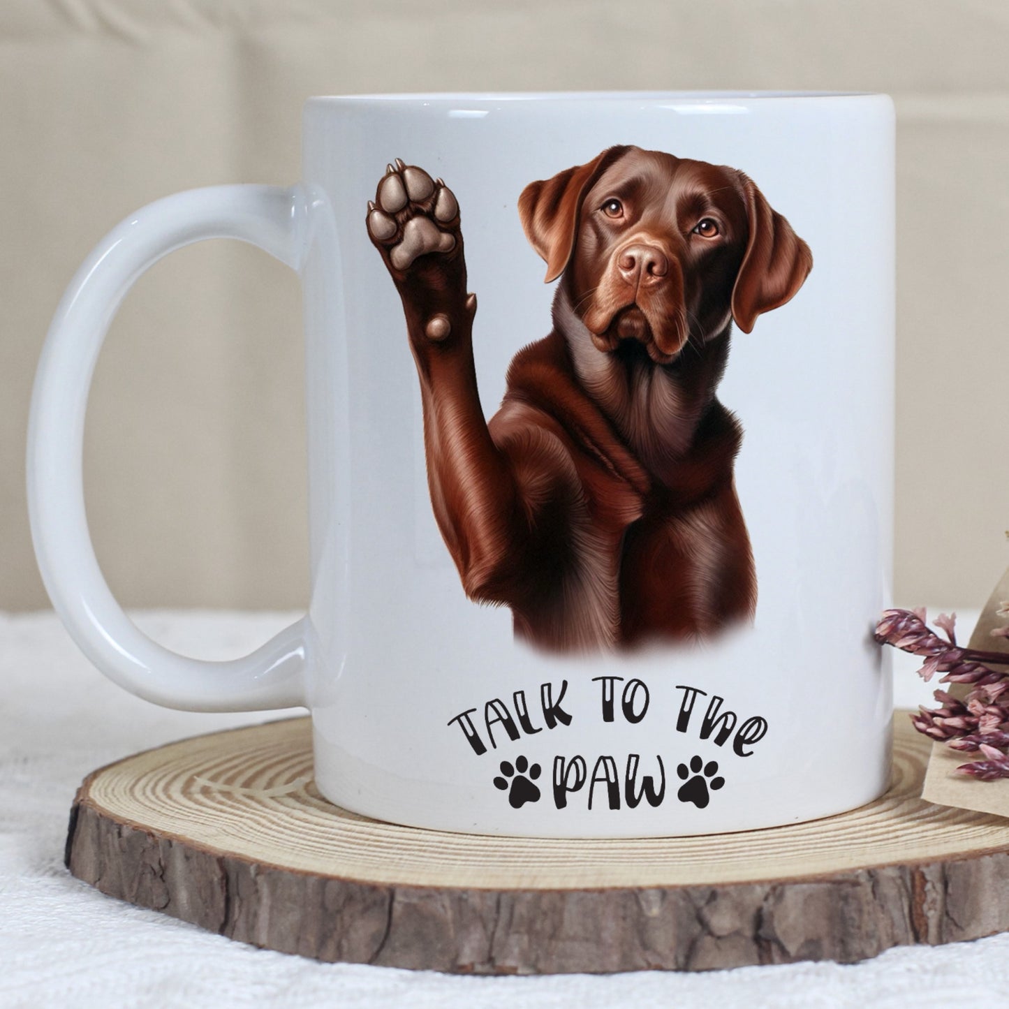 Talk To The Paw Mug - Labrador (Various Colours)