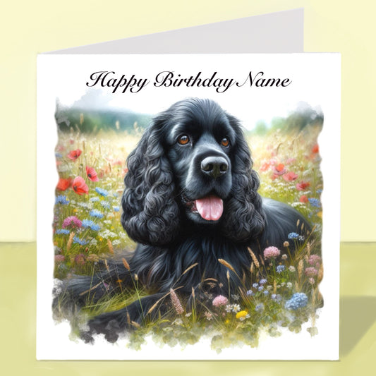 Cocker Spaniel Birthday Card - Personalised