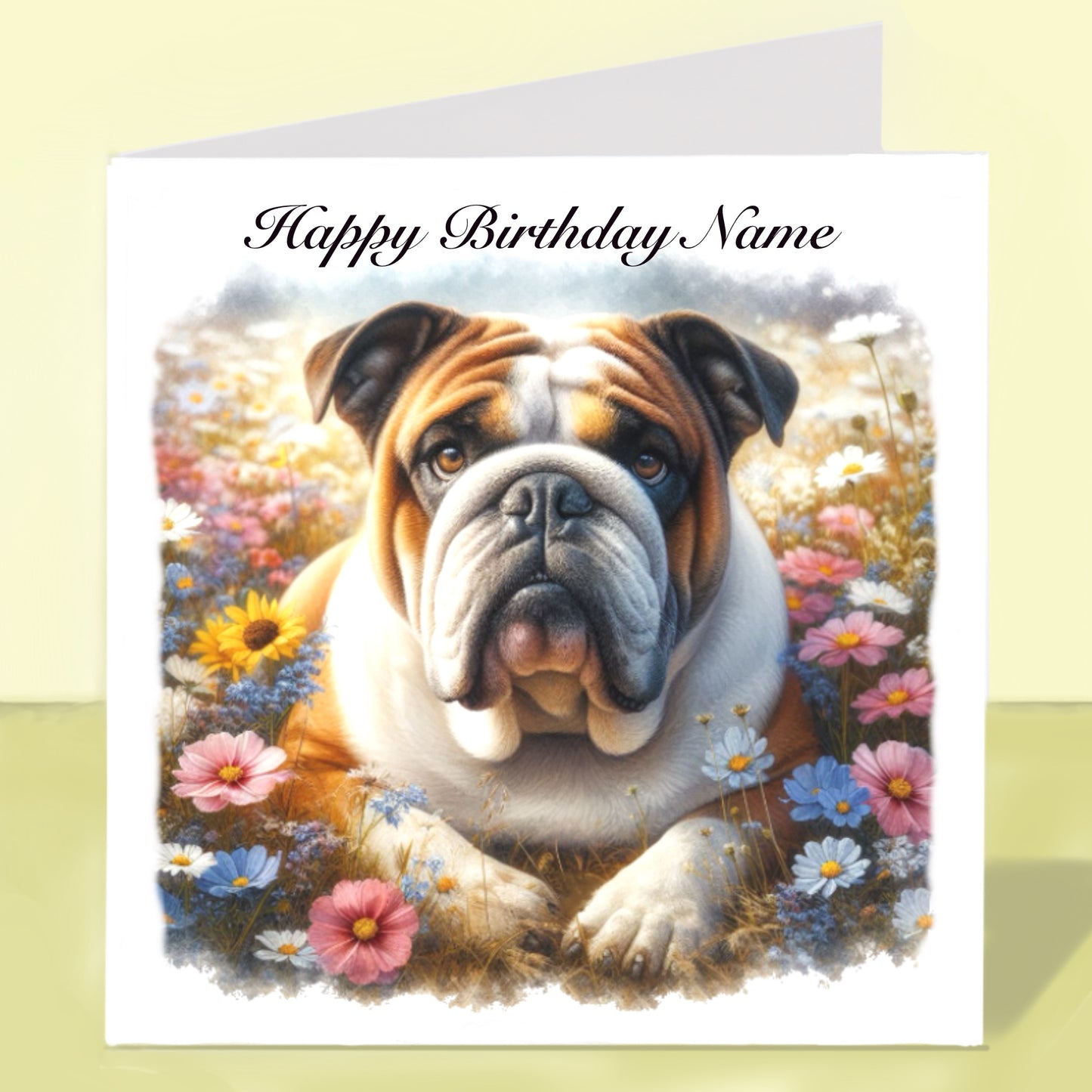 English Bulldog Birthday Card - Personalised