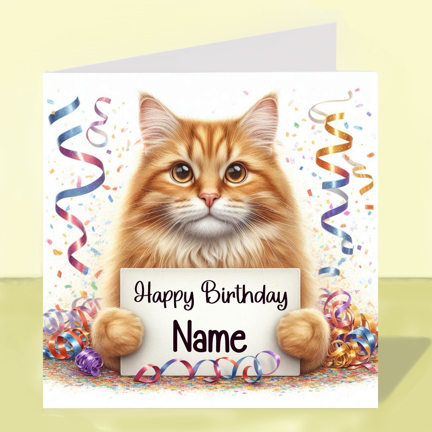 Ginger Tabby Birthday Card - Personalised