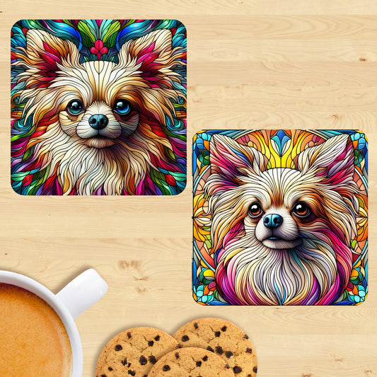 Chihuahua - Stained Glass Effect Coaster (Set of 2)