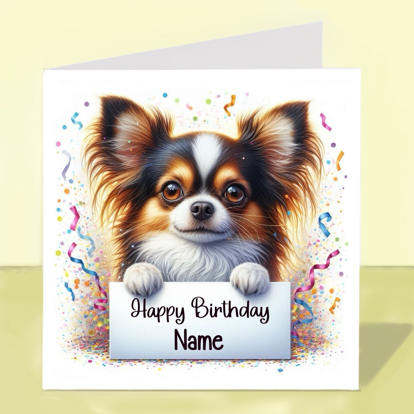 Longhaired Chihuahua Birthday Card - Personalised