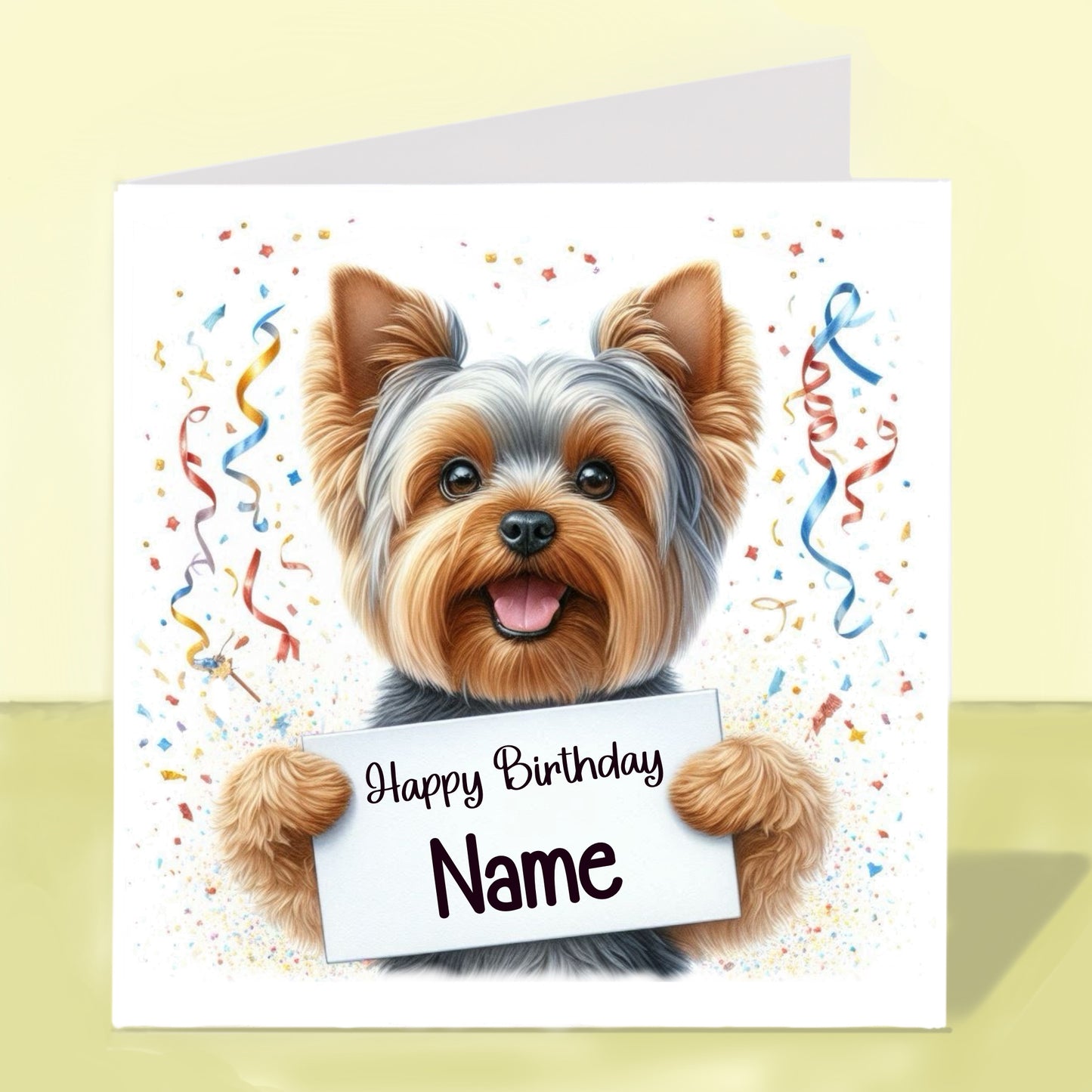 Yorkshire Terrier Birthday Card - Personalised