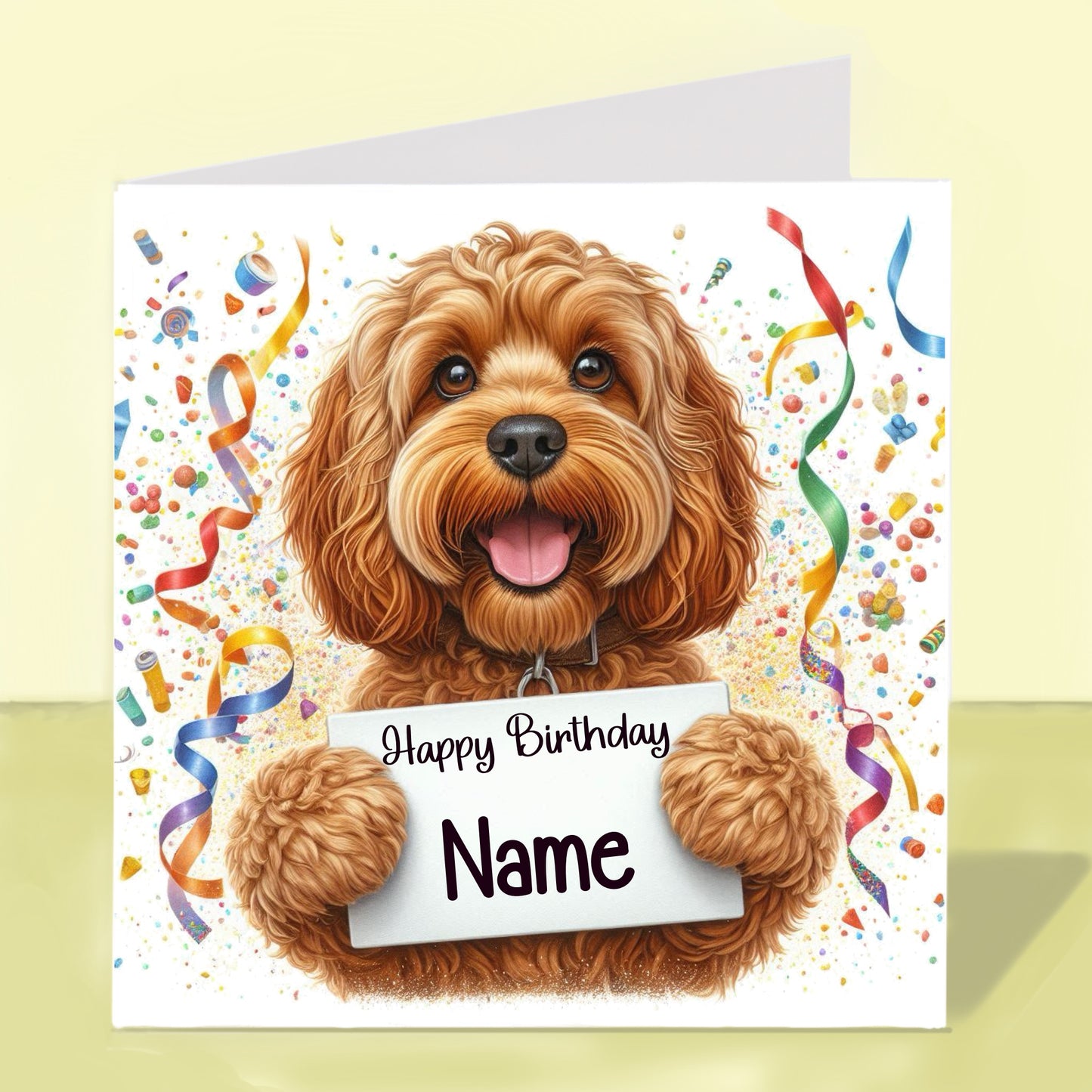 Cockapoo Birthday card - Personalised