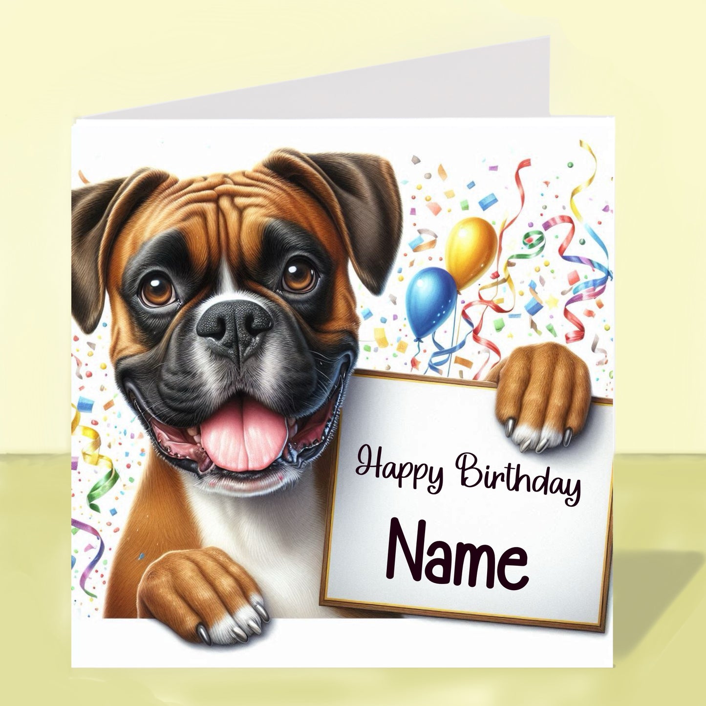 Boxer Birthday Card - Personalised