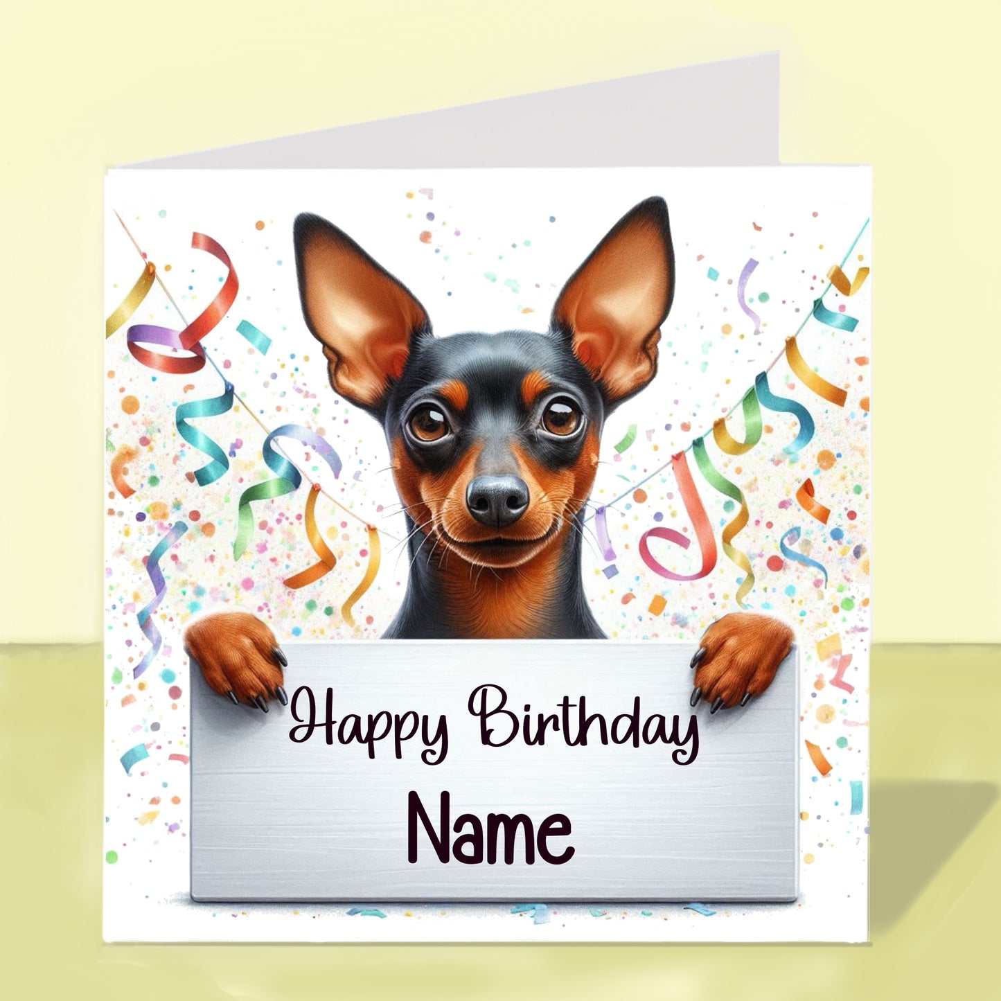 Miniature Pinscher Birthday Card - Personalised