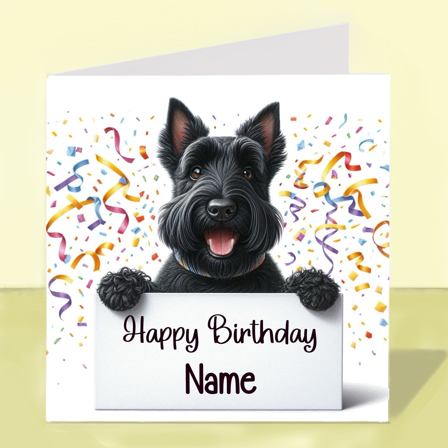 Scottish Terrier Birthday Card - Personalised