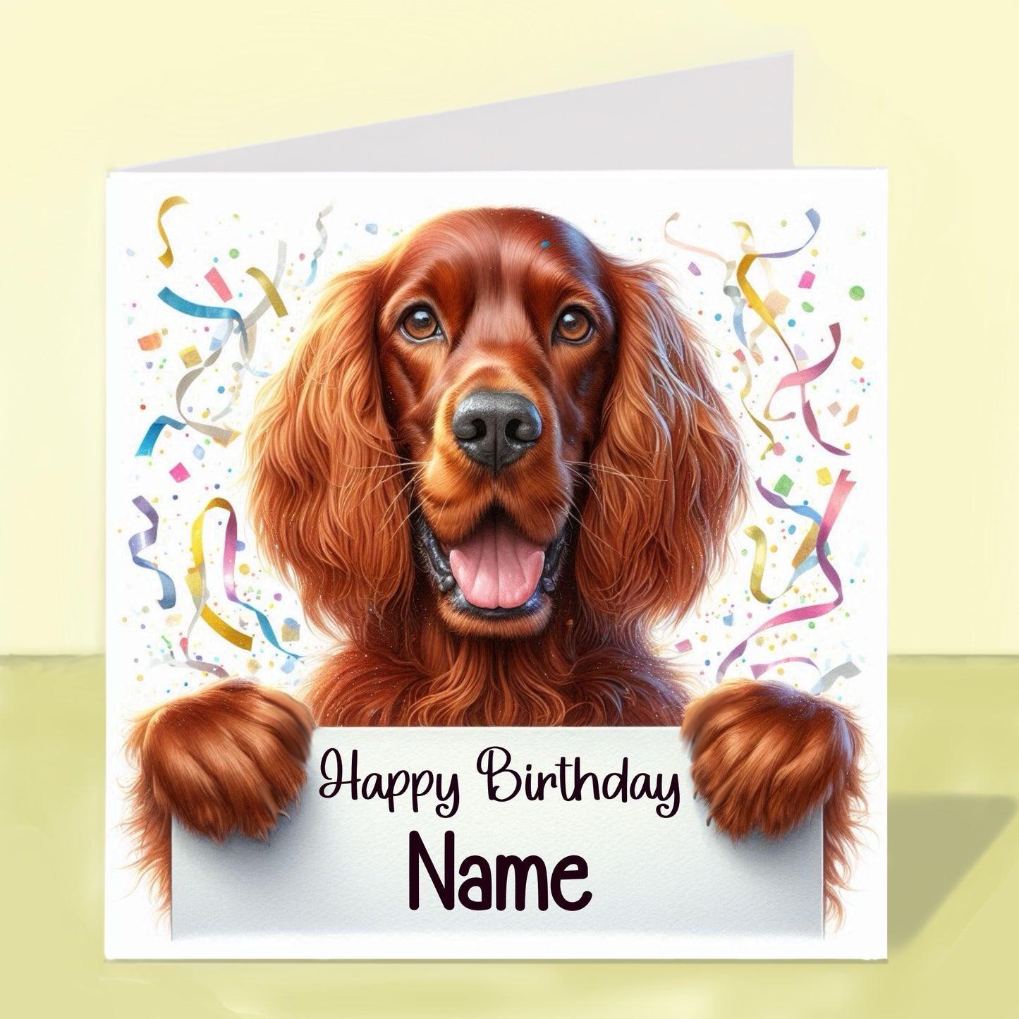 Irish Setter Birthday Card - Personalised