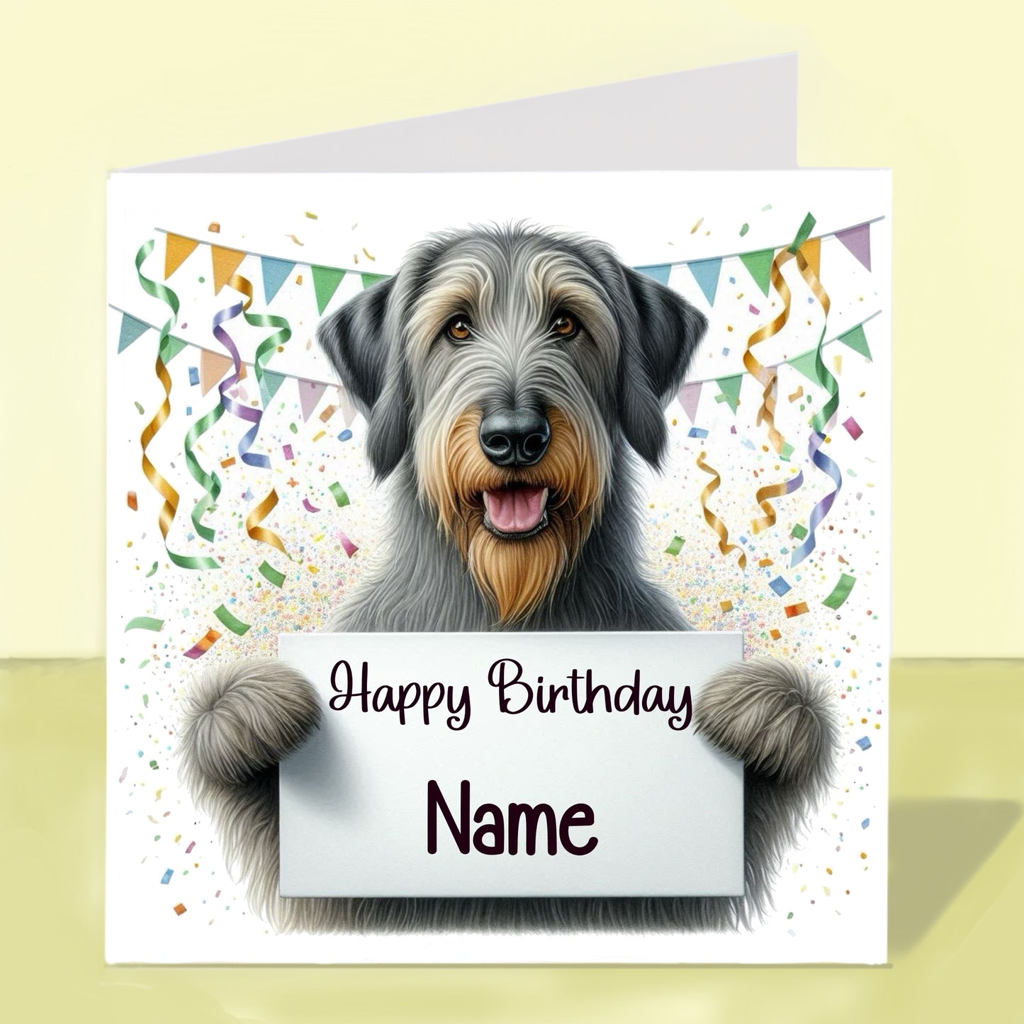 Irish Wolfhound Birthday Card - Personalised
