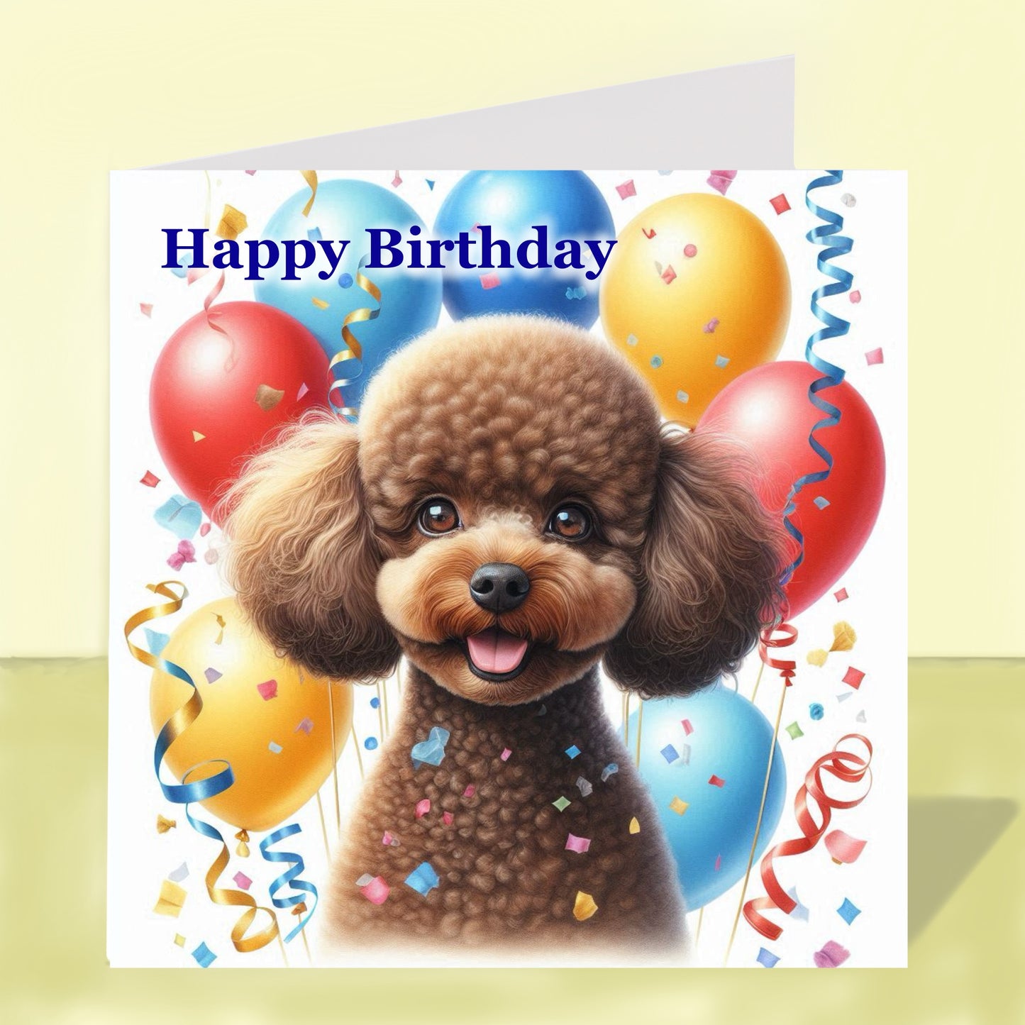 Miniature Poodle - Birthday Card (Various Colours)