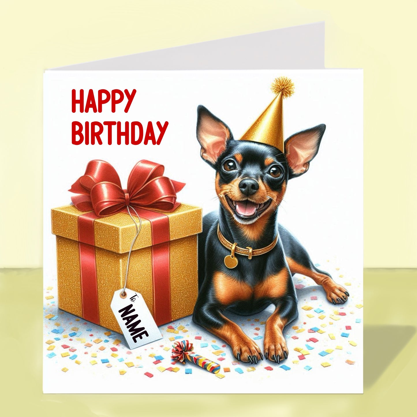 Miniature Pinscher Birthday Card - Personalised
