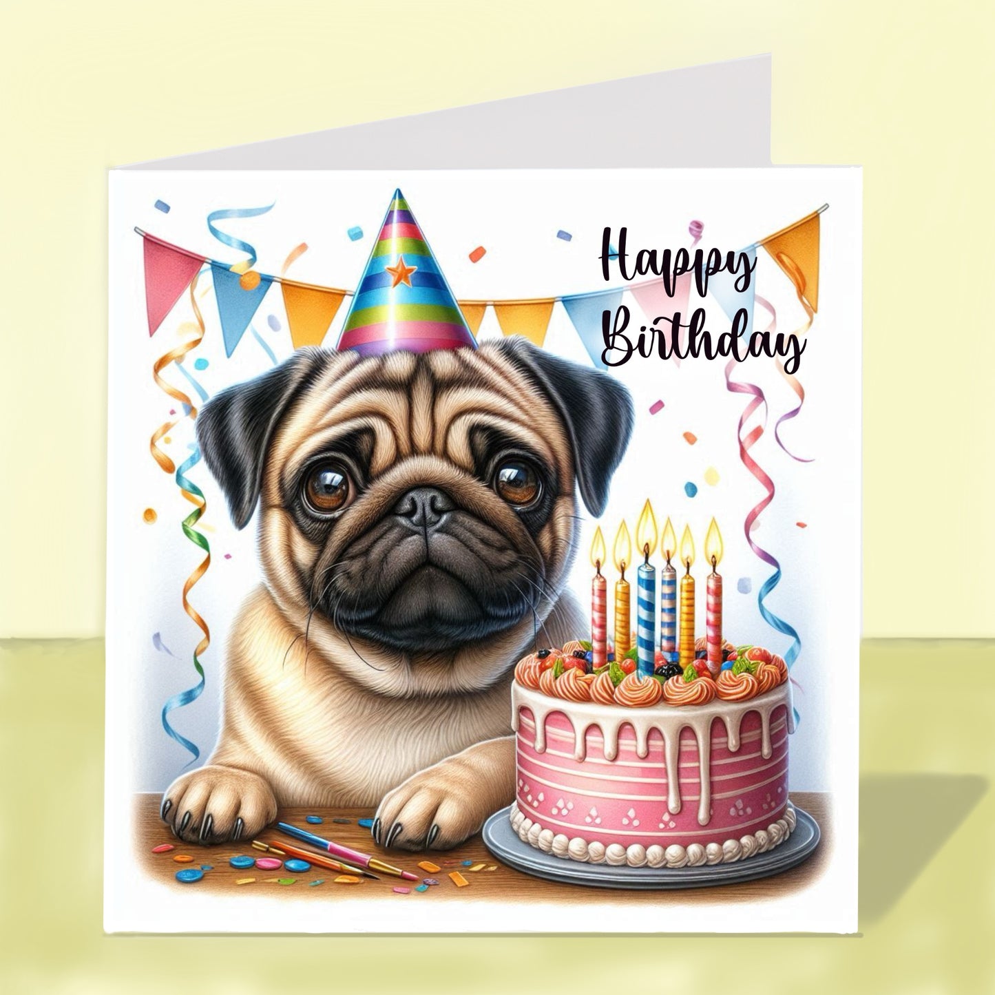 Pug - Birthday Card