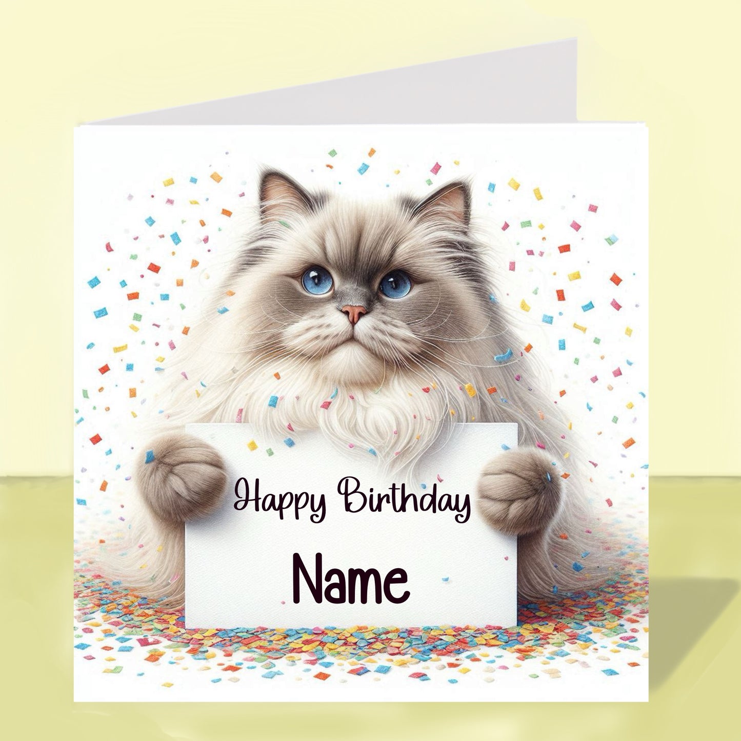 Ragdoll Cat Birthday Card - Personalised