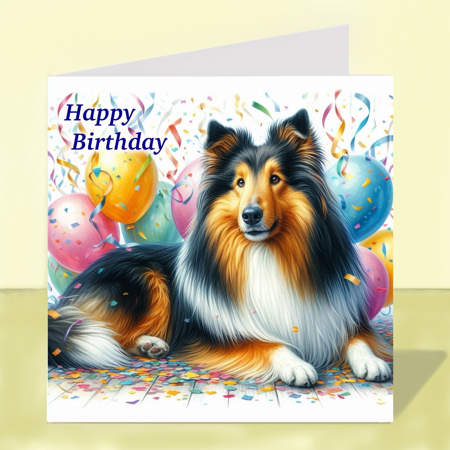 Rough Collie - Birthday Card