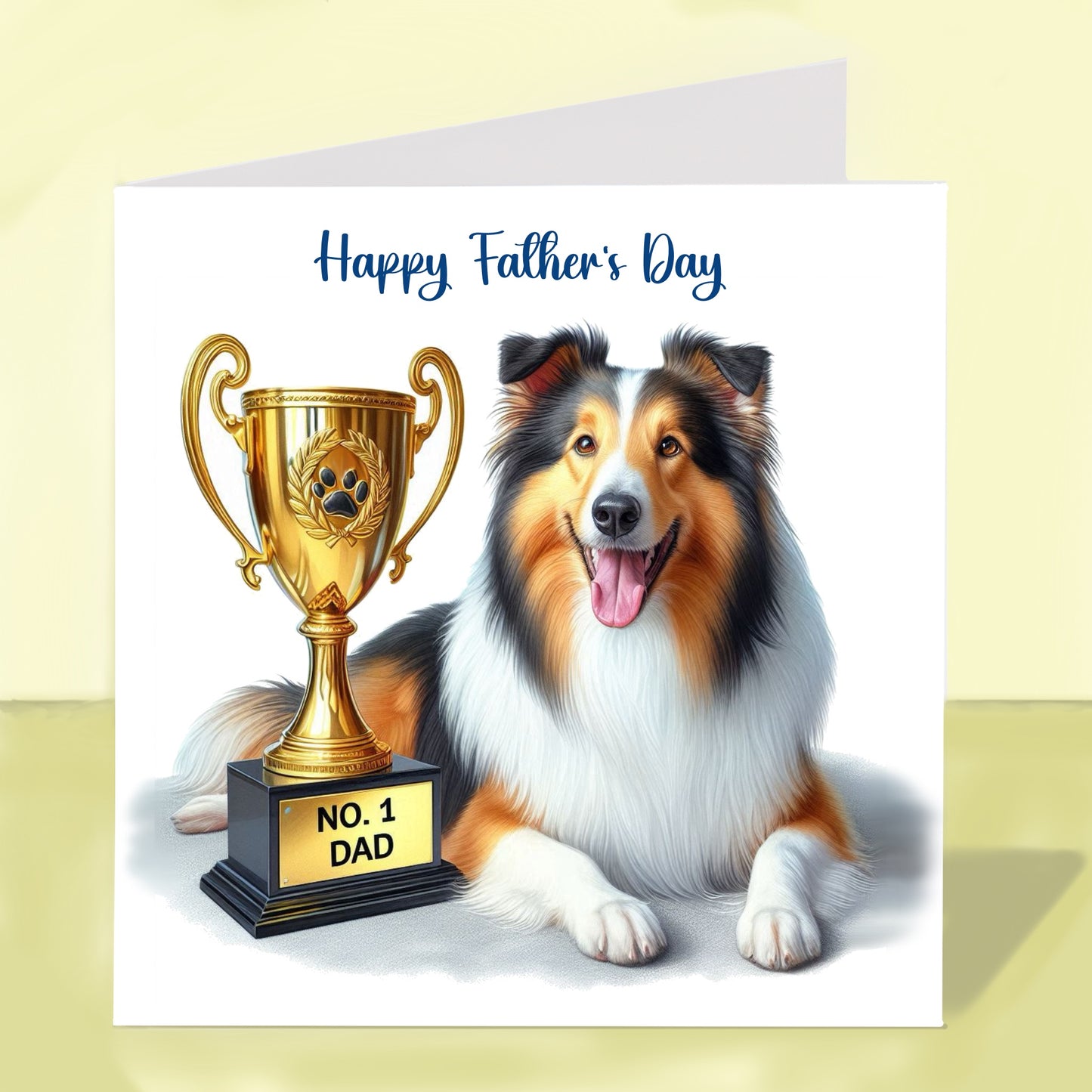 Rough Collie - Father's Day Card