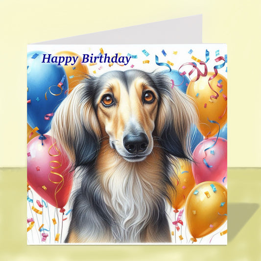 Saluki - Birthday Card