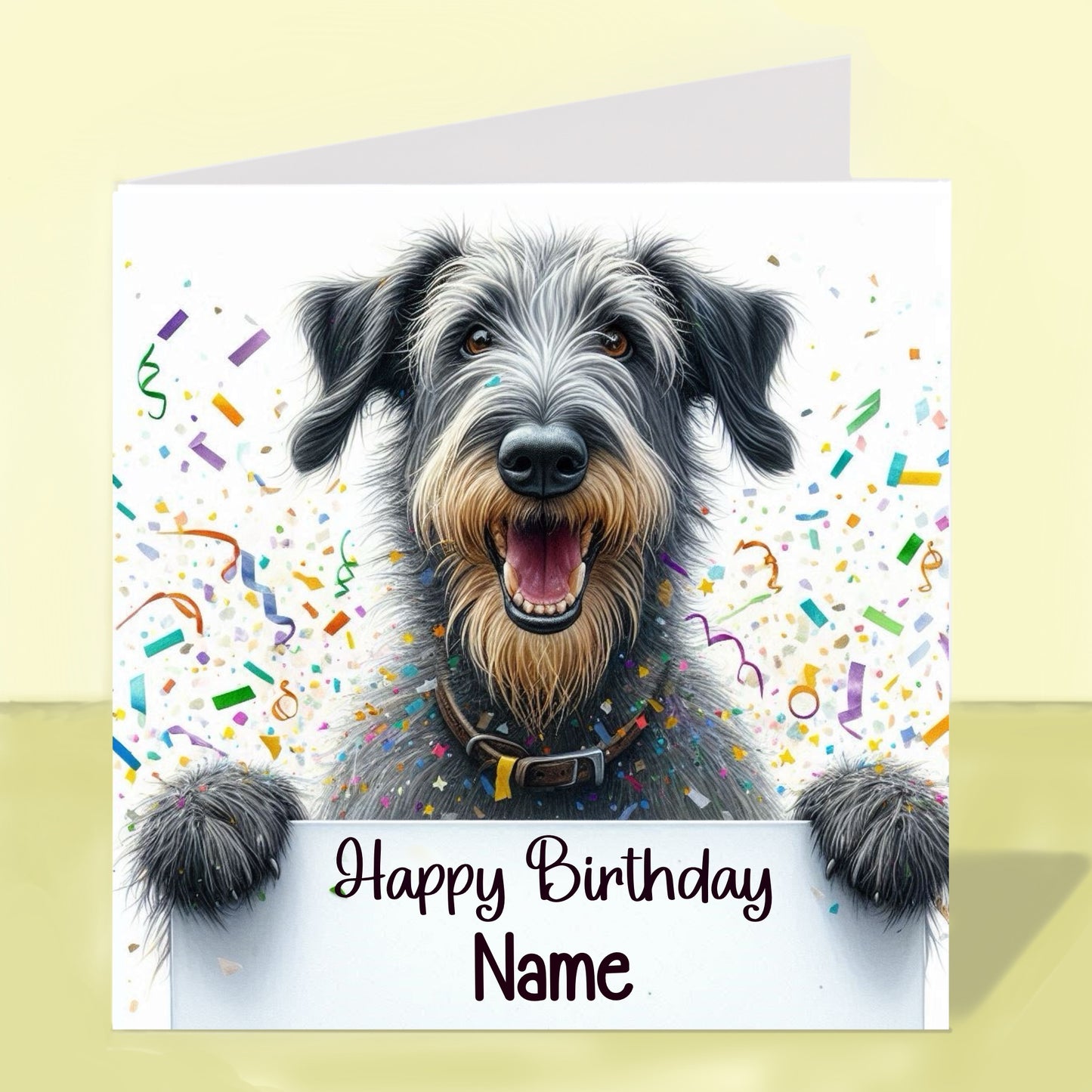 Scottish Deerhound Birthday Card - Personalised