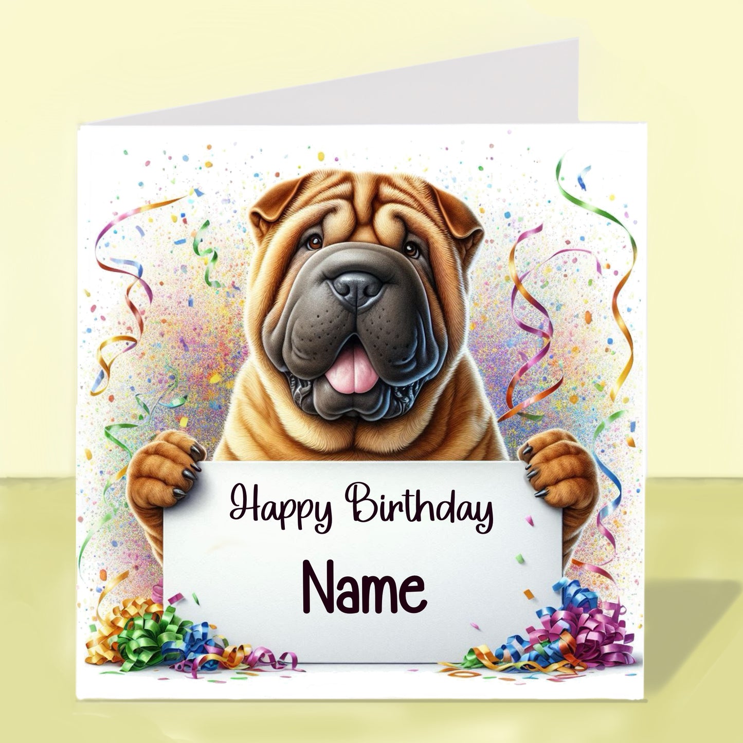 Shar Pei Birthday Card - Personalised