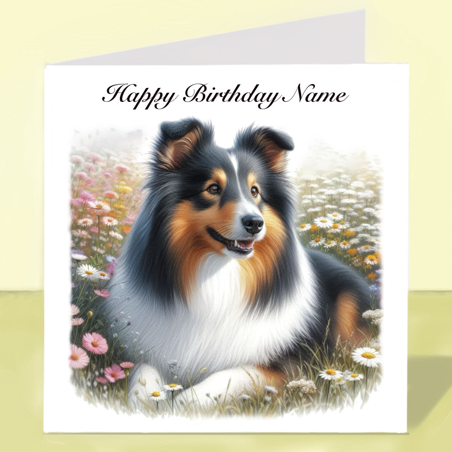 Shetland Sheepdog Birthday Card - Personalised