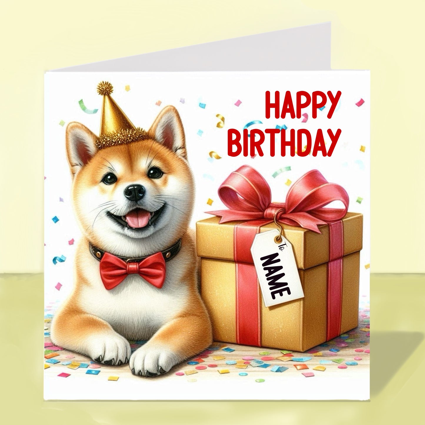 Shiba Inu Birthday Card - Personalised