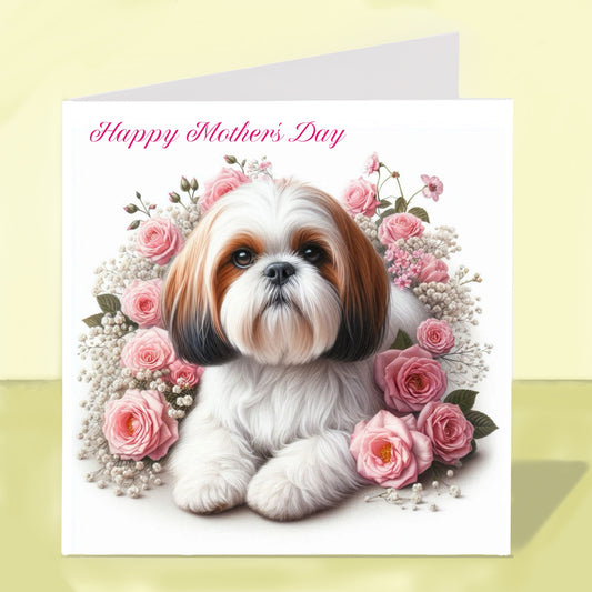 Shih Tzu Mother's Day Card (Various Colours)