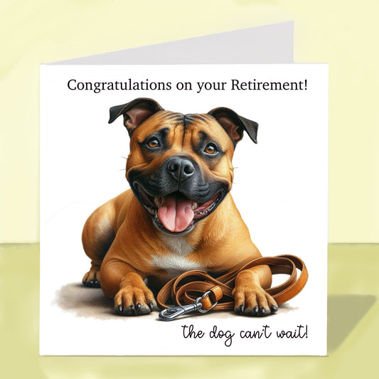 Staffordshire Bull Terrier - Retirement Card