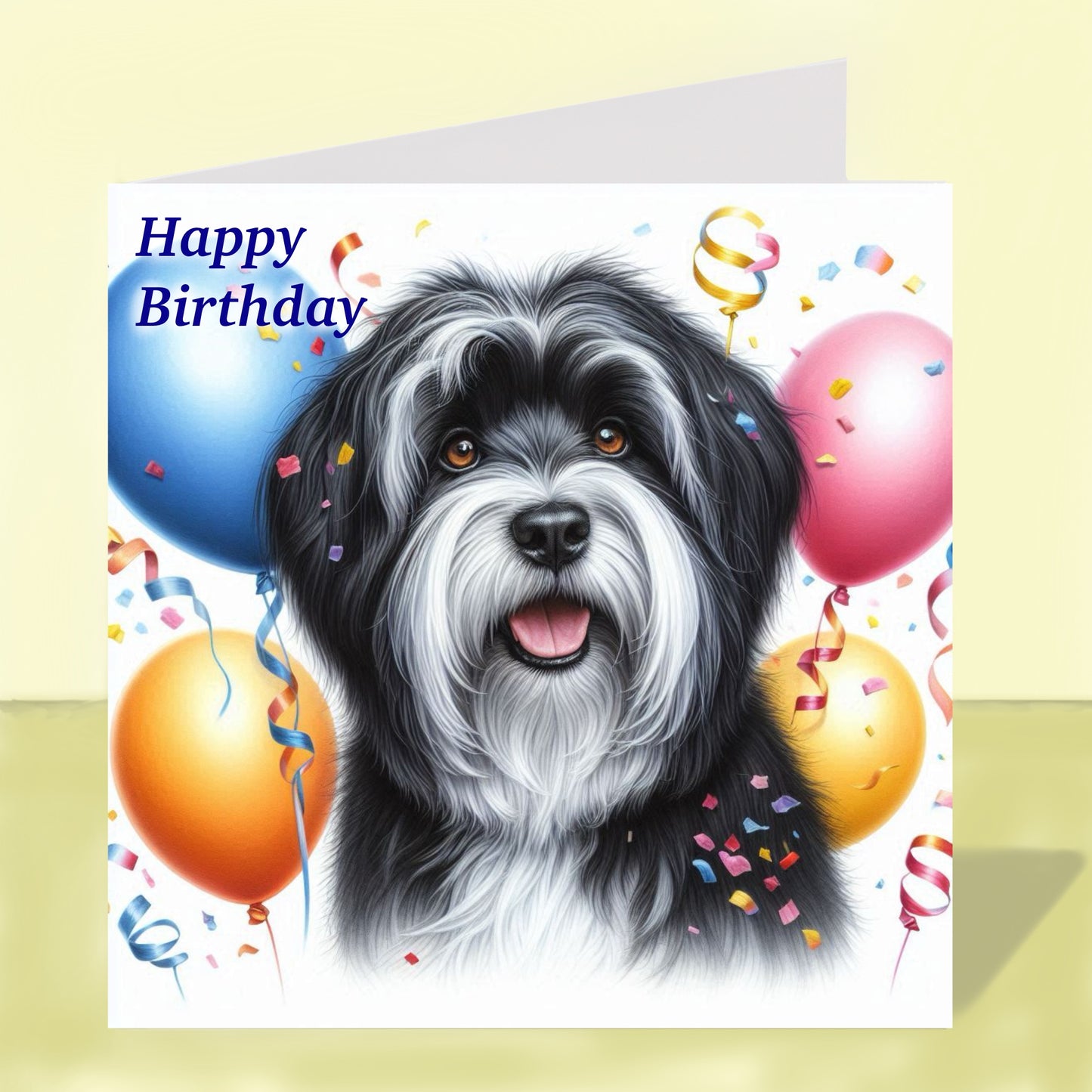Tibetan Terrier - Birthday Card