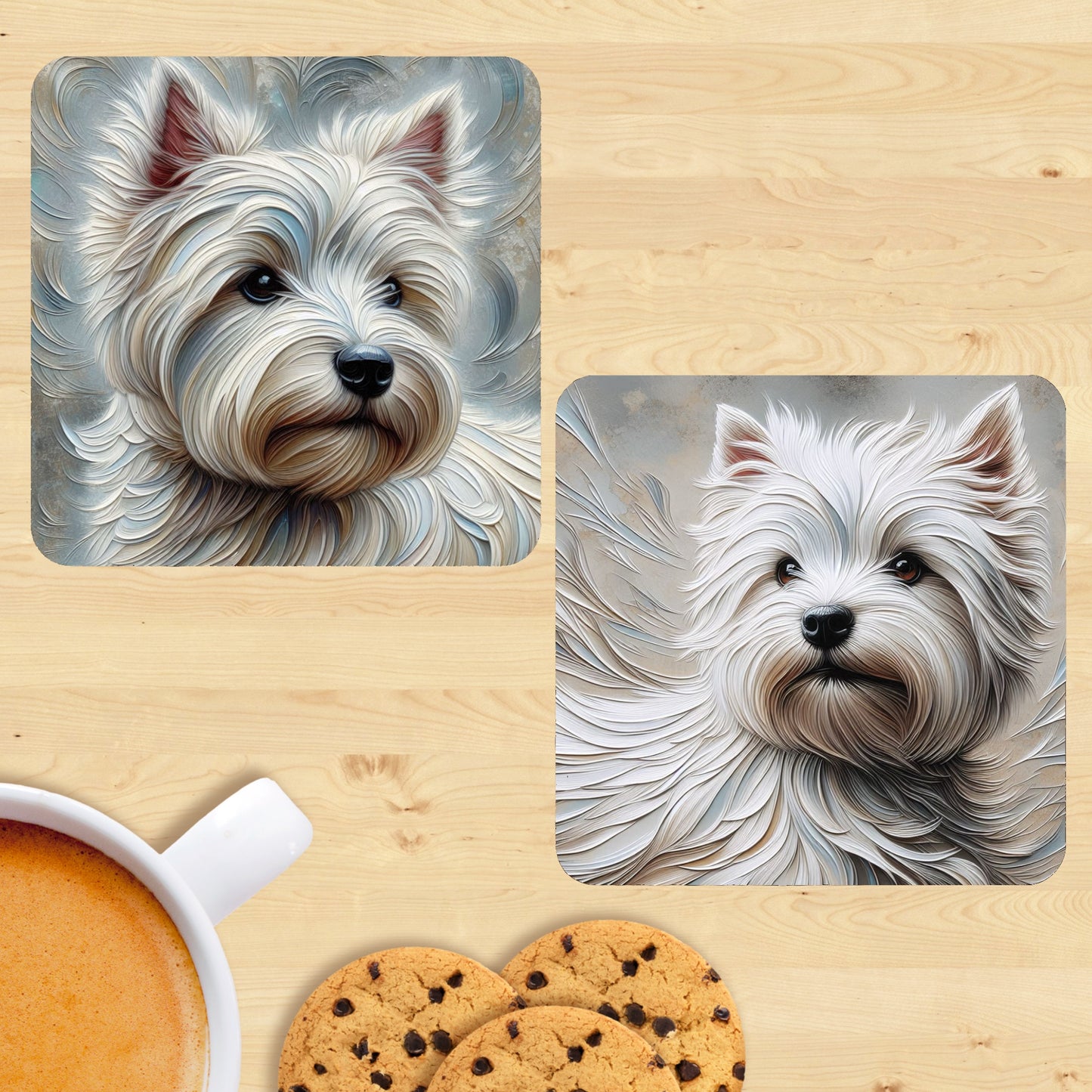 West Highland Terrier - Soft Realism Coasters (Set of 2)
