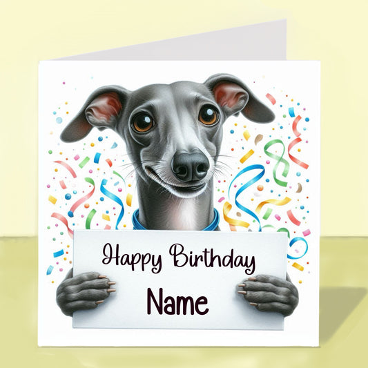Italian Greyhound Birthday Card - Personalised