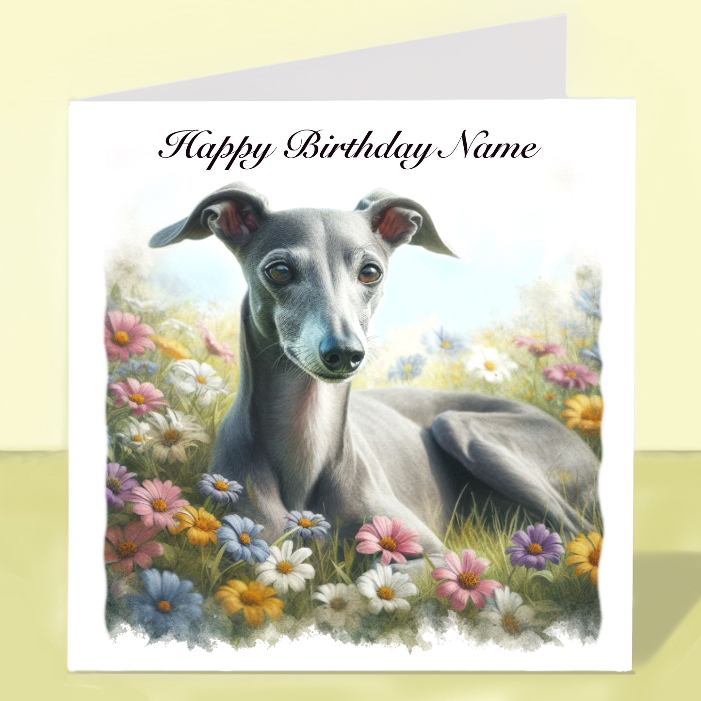 Whippet Birthday Card - Personalised