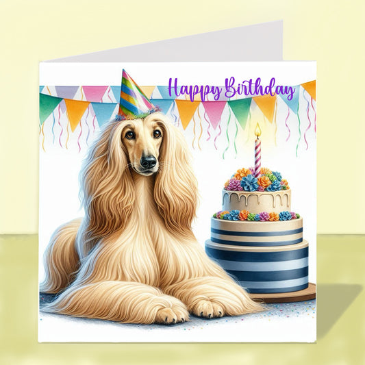 Afghan Hound Birthday Card