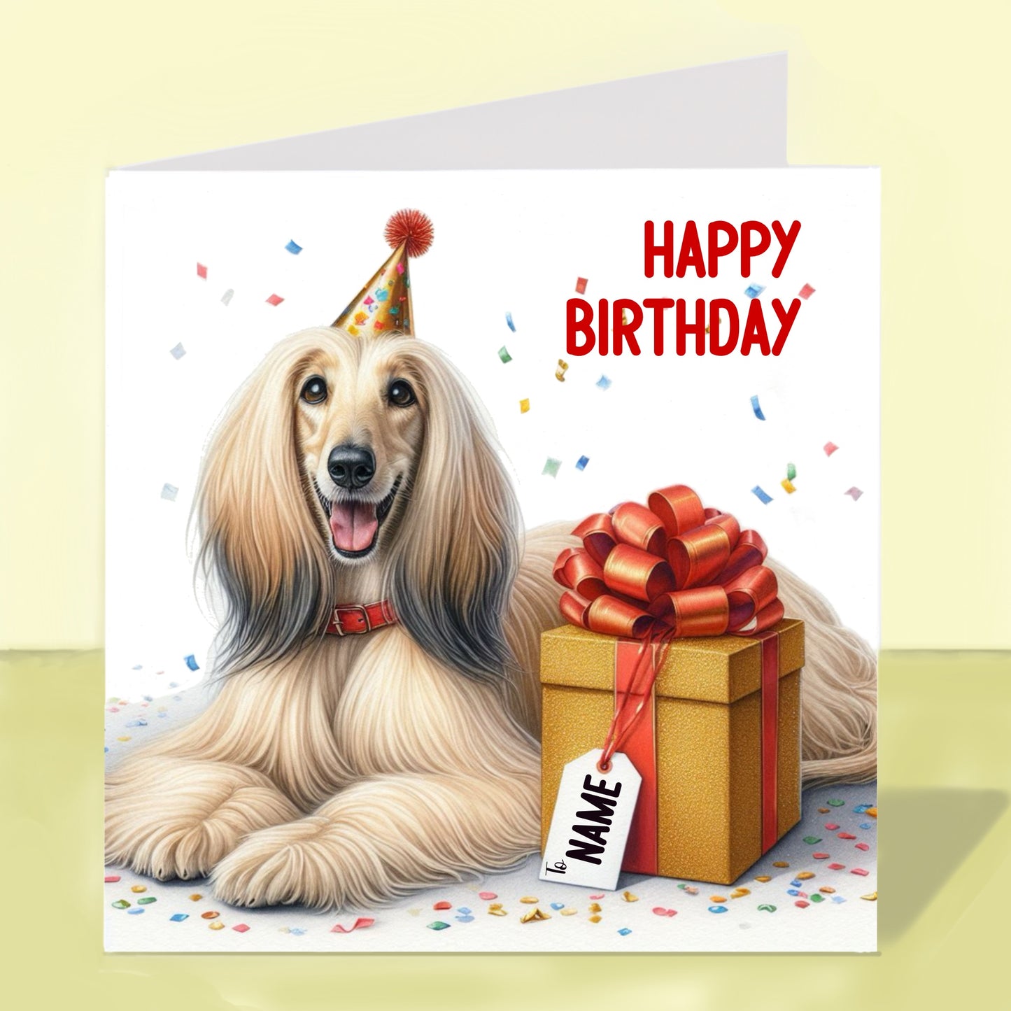 Afghan Hound Birthday Card - Personalised