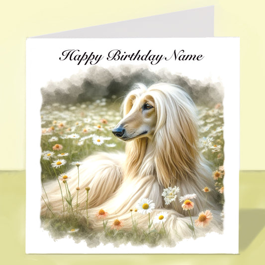 Afghan Hound Birthday Card - Personalised