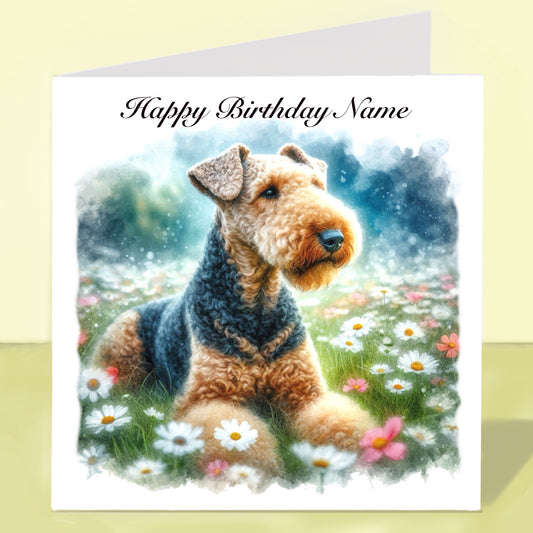 Airedale Terrier Birthday Card - Personalised