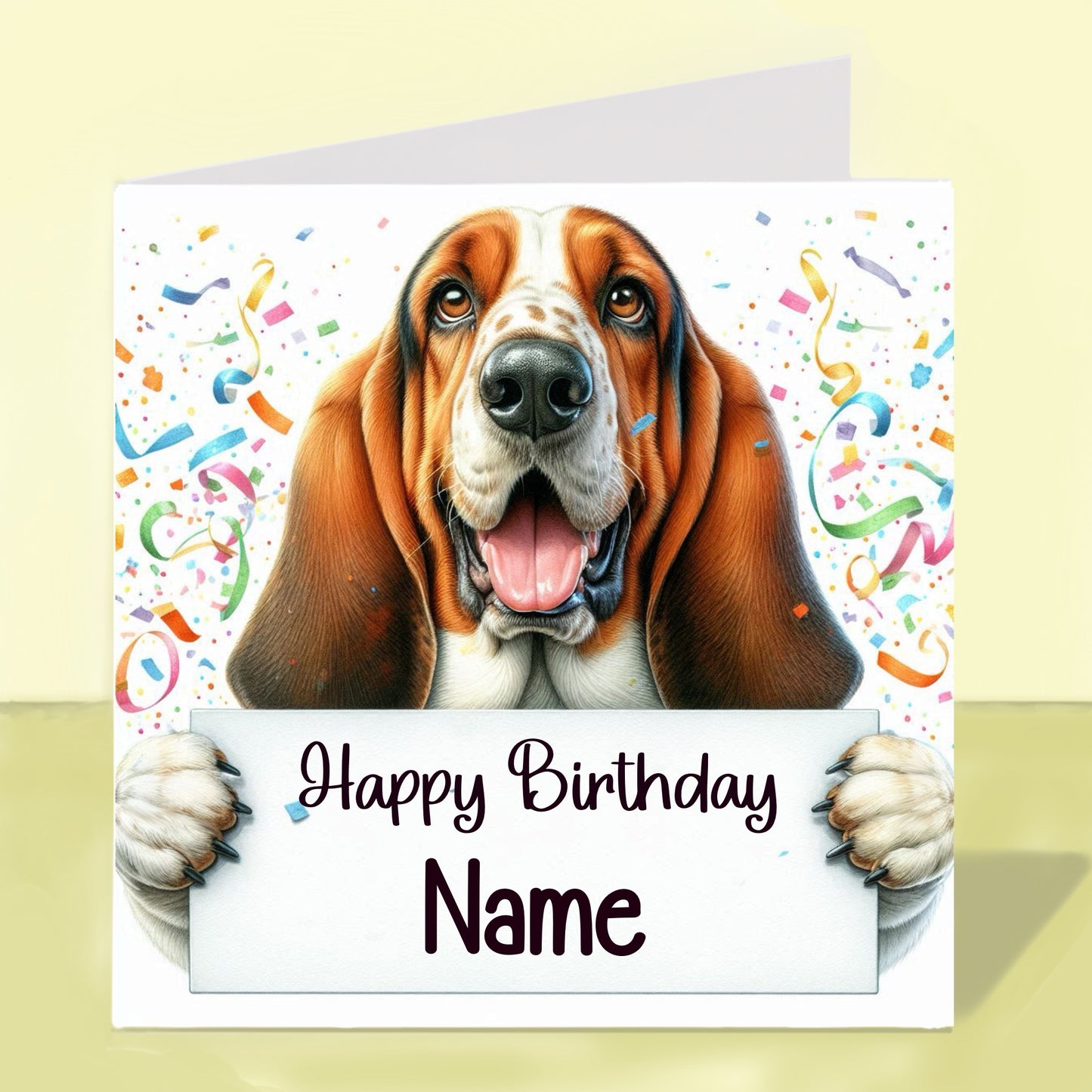 Basset Hound Birthday Card - Personalised