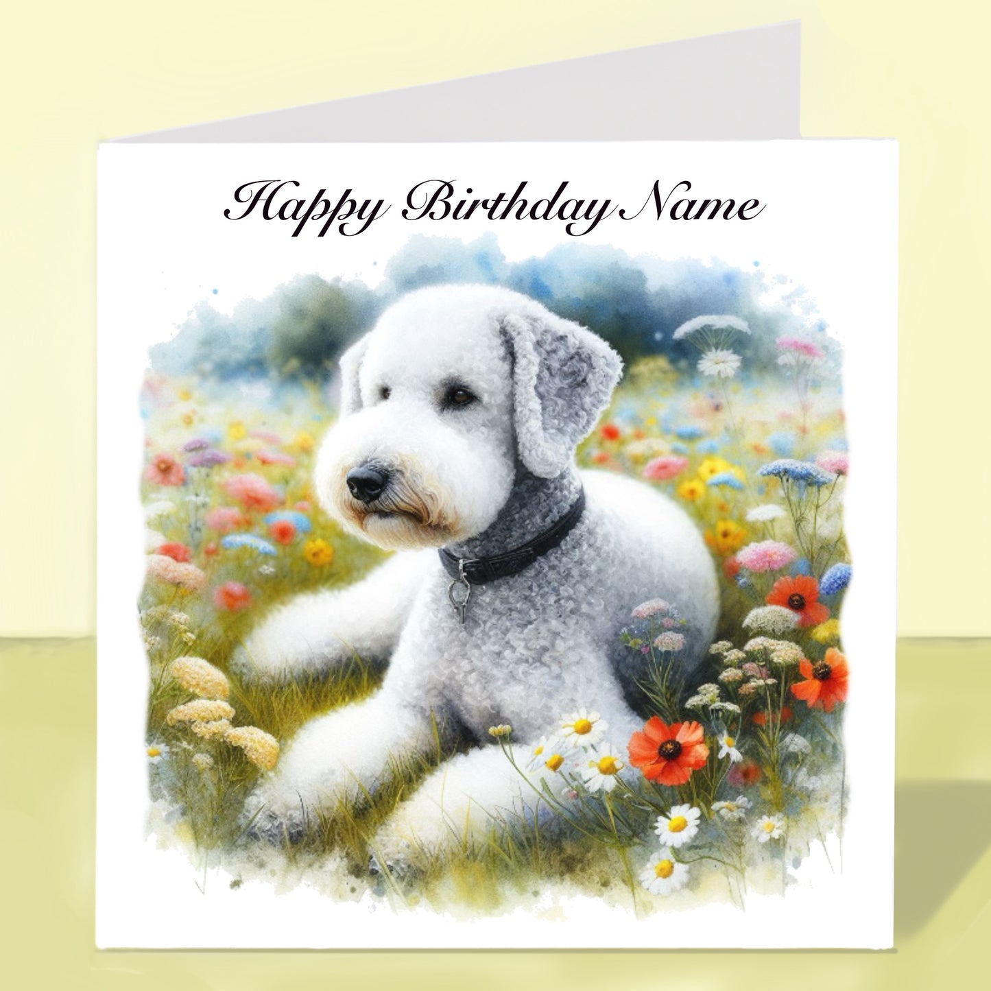 Bedlington Terrier Birthday Card - Personalised