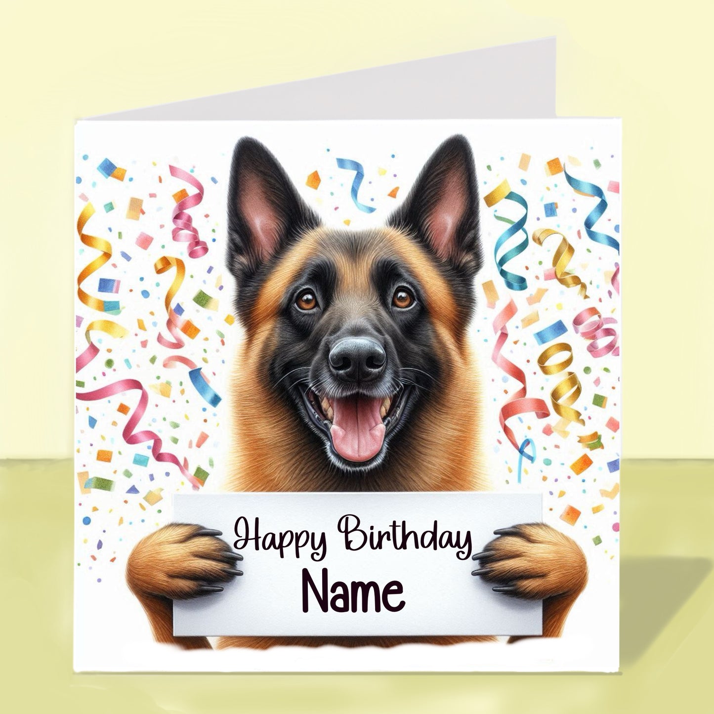 Belgian Malinois Birthday Card - Personalised