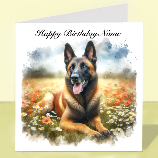 Belgian Malinois Birthday Card - Personalised