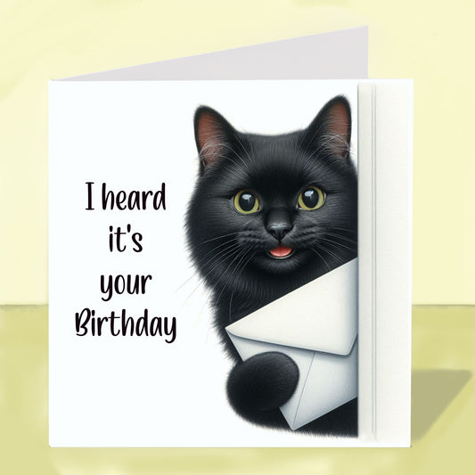 Black Cat - Birthday Card